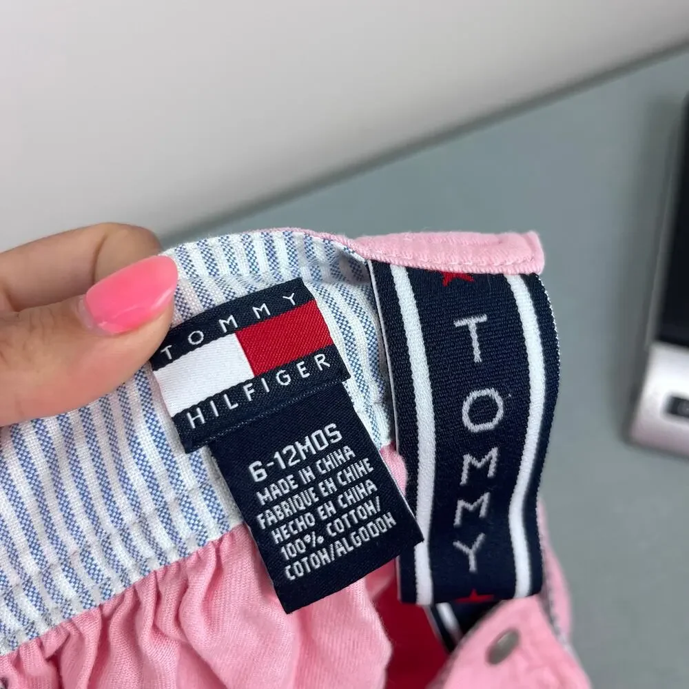 Vintage Y2K Tommy Hilfiger Pink Jumper Dress 6-12 Months